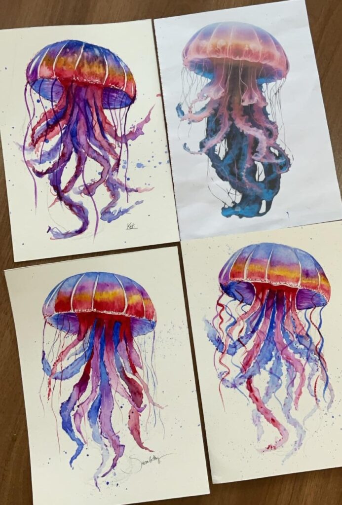 Aquarela de alunos da Andréa