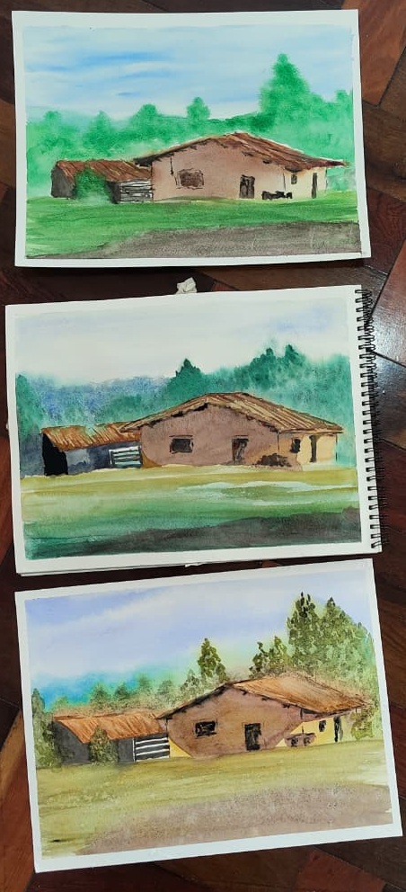 Aquarela de alunos da Andréa