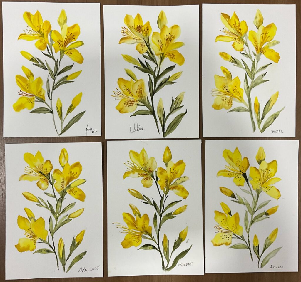 Aquarela de alunos da Andréa