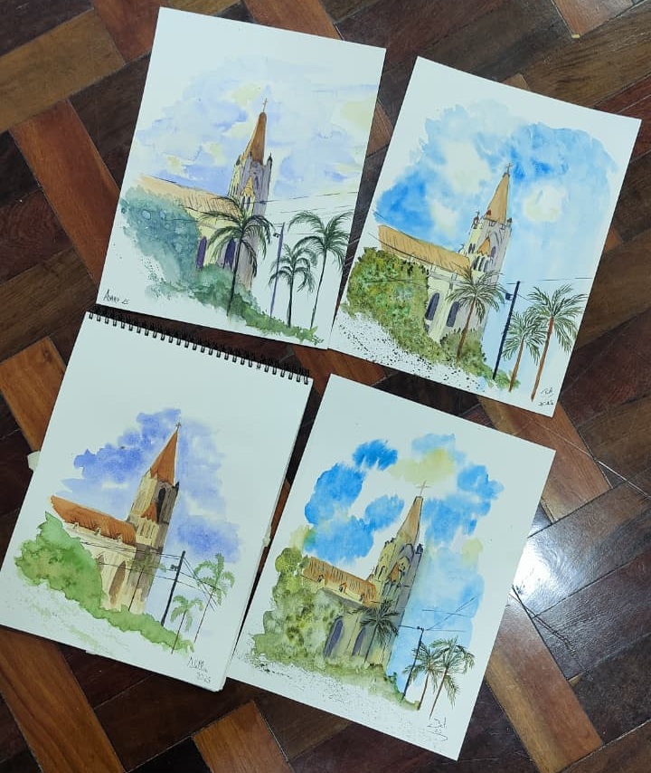 Aquarela de alunos da Andréa