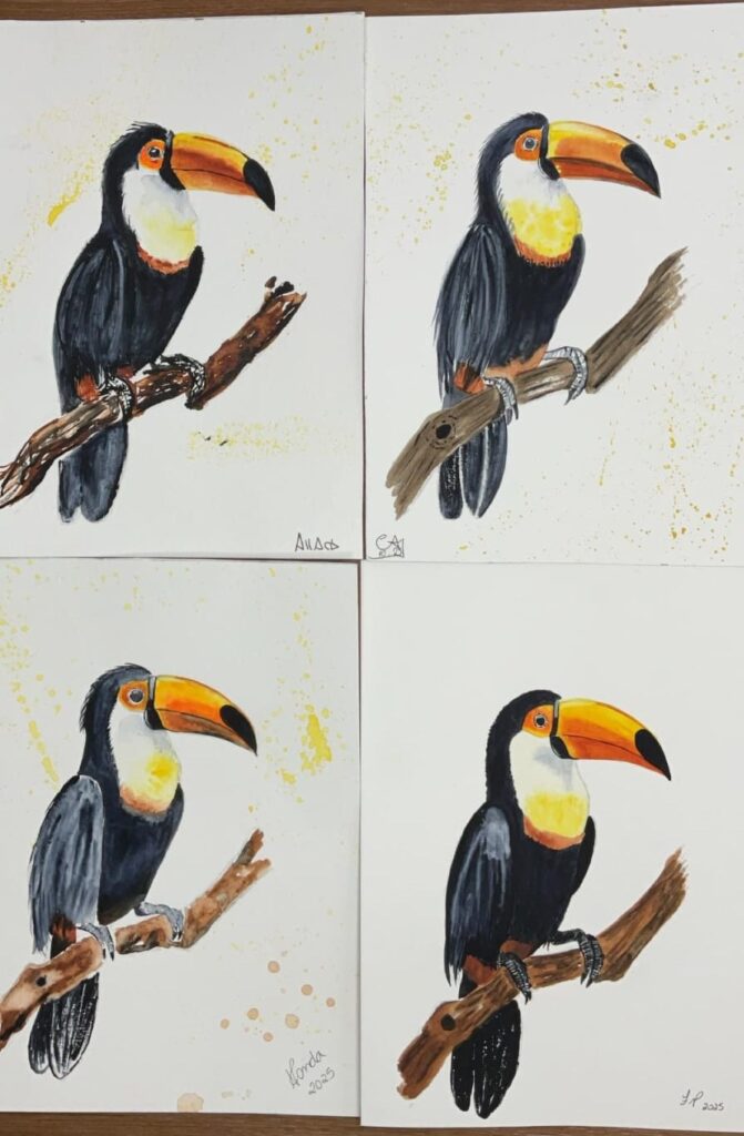 Aquarela de alunos da Andréa