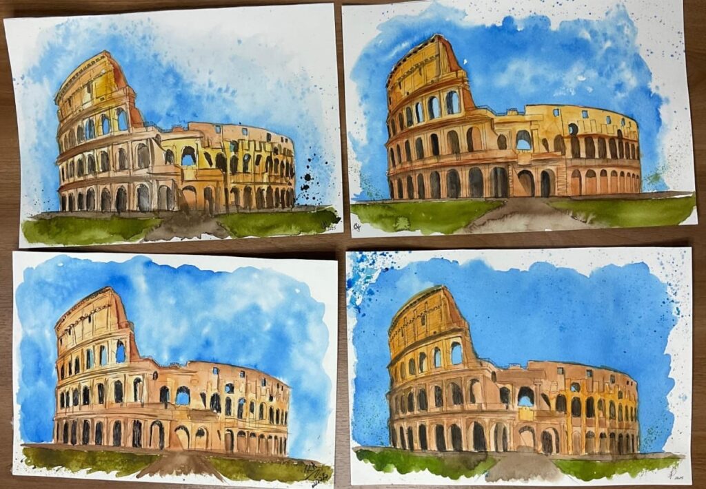 Aquarela de alunos da Andréa